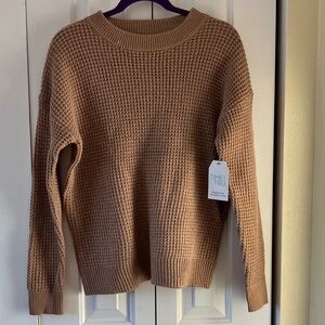 Time and Tru Women's Brown Crew Neck Sweater